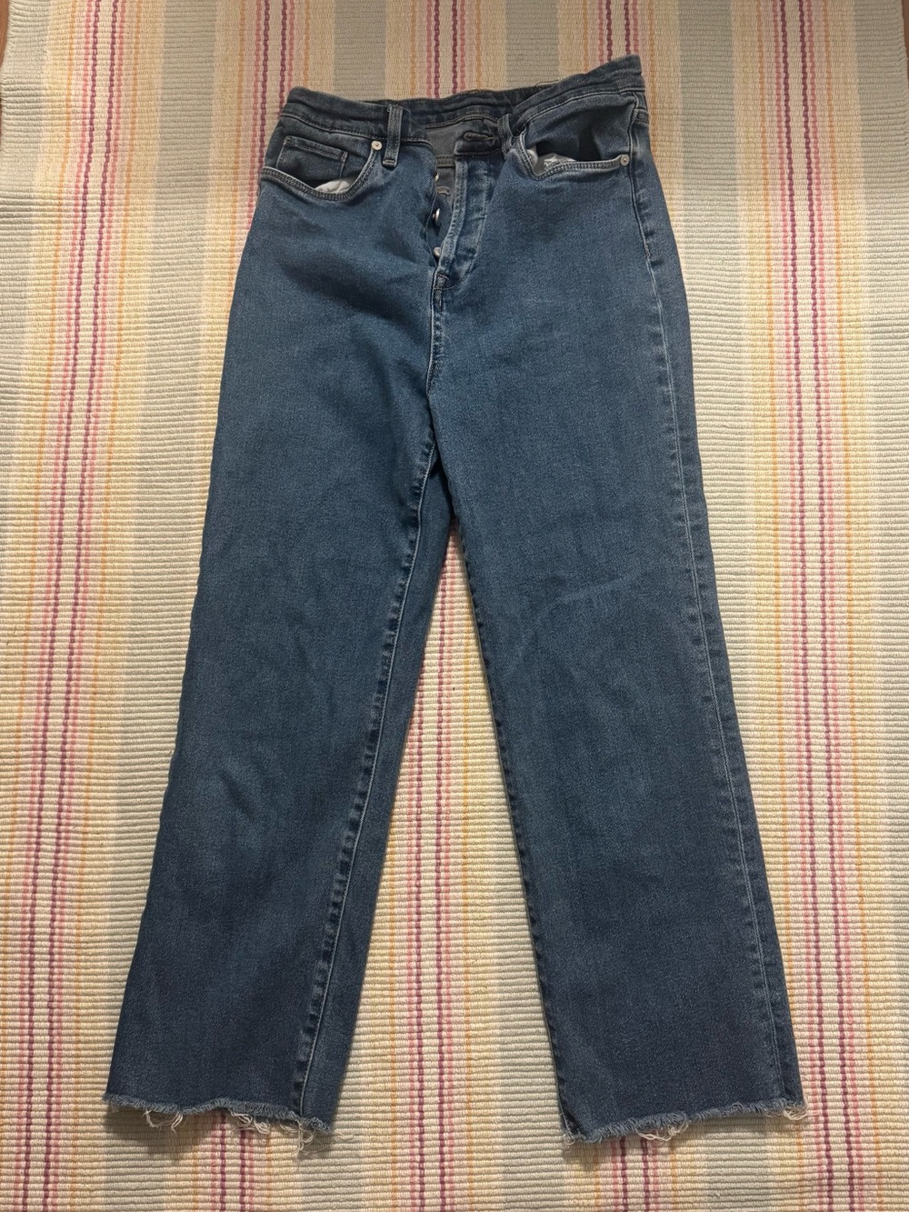 Blank  NYC  The Baxter ribcage straight leg jeans with fray bottom, 28